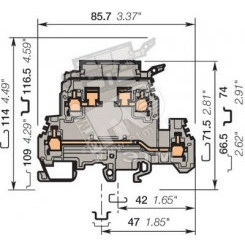 Клемма винтовая M/8.D2.SF 4мм.кв