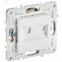 SKANDY Розетка компьютерная двойная RJ45 кат.5E SK-K03W арктический белый IEK SKANDY Розетка компьютерная двойная RJ45 кат.5E SK-K03W арктический белый IEK