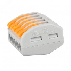 Клемма строительно-монтажная OptiKit СМК 222-415 с рычагом 5 отверстий 0,2-2,5(4,0)мм2 Клемма строительно-монтажная OptiKit СМК 222-415 с рычагом 5 отверстий 0,2-2,5(4,0)мм2