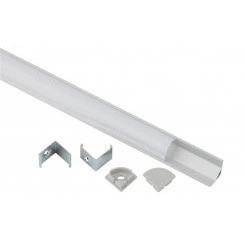 Комплект с угловым анодированным профилем 1616R-1m 16х16мм, 1м, серебристый CAB280
