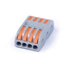 Клемма соединительная универсальная проходная 4 полюса с рычагом 0.08-2.5/4.0 (1шт) Клемма соединительная универсальная проходная 4 полюса с рычагом 0.08-2.5/4.0 (1шт)