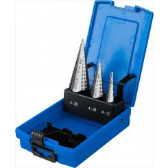 Набор ступенчатых сверл, 3 шт., 4-30мм, , серия Профессионал