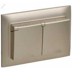 SKANDY Розетка 2-местная и крышкой 16А в сборе IP44 SK-R12Sh шампань IEK SKANDY Розетка 2-местная и крышкой 16А в сборе IP44 SK-R12Sh шампань IEK