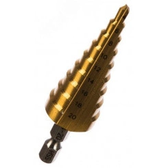 Сверло ступенчатое HSS-TiN с прямым желобком, 4-20x75, 1/4''