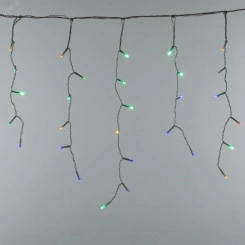 Бахрома светодиодная с эффектом мерцания 10м Соединяемая 480 светодиодов Разноцветный свет Провод прозрачный ULD-B10005-480/TTK MULTI IP44