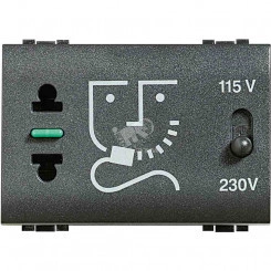 Розетка для бритв с изолирующим трансформатором 230В 50/60Гц Розетка для бритв с изолирующим трансформатором 230В 50/60Гц