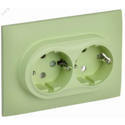 SKANDY Розетка 2-местная с заземлением без защитных шторок 16А в сборе SK-R08G мятный IEK SKANDY Розетка 2-местная с заземлением без защитных шторок 16А в сборе SK-R08G мятный IEK