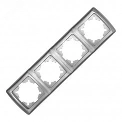 Маргарита рамка четырехместная горизонтальная серебро (еврослот) Маргарита рамка четырехместная горизонтальная серебро (еврослот)