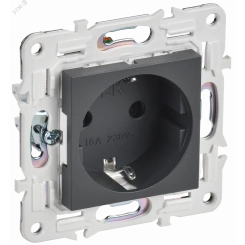 SKANDY Розетка с заземлением с защитными шторками 16А безвинтовое крепление SK-R06T титан IEK SKANDY Розетка с заземлением с защитными шторками 16А безвинтовое крепление SK-R06T титан IEK