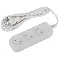 Удлинитель электрический 3 розетки без заземления 3м ПВС 2x0.75мм2 UDL-10-330 Greenline ЭРА