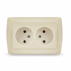 Маргарита розетка двухместная б/з, с/у, 16А, 220В, сл.кость (ivory) (еврослот) Маргарита розетка двухместная б/з, с/у, 16А, 220В, сл.кость (ivory) (еврослот)