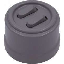 Выключатель Лизетта 2-кл., пластик, цвет Титан (клавишный) Выключатель Лизетта 2-кл., пластик, цвет Титан (клавишный)