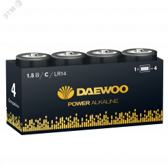 Элемент питания LR14 DAEWOO Power Alkaline,  упаковка 4 шт.