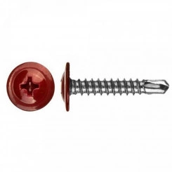 Саморез 4,2x32 с прессшайбой, сверло, цинк RAL 3005 Красный (100 шт/уп) Промрукав Саморез 4,2x32 с прессшайбой, сверло, цинк RAL 3005 Красный (100 шт/уп) Промрукав