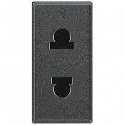 Axolute Розетка 2К 16А со шторками евро-американский стандарт антрацит Axolute Розетка 2К 16А со шторками евро-американский стандарт антрацит