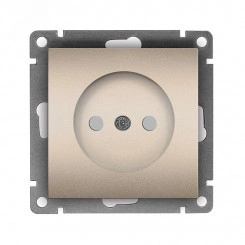 Розетка одноместная UNIVersal серия Афина б/з, с/у, з/ш, 16А, 220В, шампань (еврослот), механизм Розетка одноместная UNIVersal серия Афина б/з, с/у, з/ш, 16А, 220В, шампань (еврослот), механизм