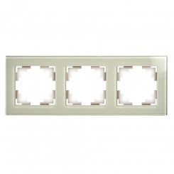 Рамка трехместная горизонтальная, стекло, Катрин, дымчатый Stekker Рамка трехместная горизонтальная, стекло, Катрин, дымчатый Stekker