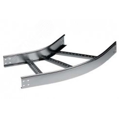 Угол горизонтальный 45 80x500 R600 в комплекте с крепежными элементами и соединительными пластинами, необходимыми для монтажа, цинк-ламельный