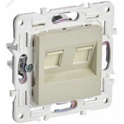 SKANDY Розетка двойная TV+RJ45 кат.6E SK-A15B бежевый IEK SKANDY Розетка двойная TV+RJ45 кат.6E SK-A15B бежевый IEK