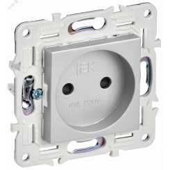 SKANDY Розетка без заземления с защитными шторками 10А SK-R01S серебряный IEK SKANDY Розетка без заземления с защитными шторками 10А SK-R01S серебряный IEK