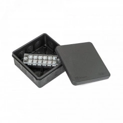 Коробка распределительная двухкомпонентная (HF) в комплекте с 6-кл. зажимами, сечение до 2,5 мм?, 100х100х40 черная Коробка распределительная двухкомпонентная (HF) в комплекте с 6-кл. зажимами, сечение до 2,5 мм?, 100х100х40 черная