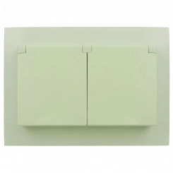 SKANDY Розетка 2-местная и крышкой 16А в сборе IP44 SK-R12G мятный IEK SKANDY Розетка 2-местная и крышкой 16А в сборе IP44 SK-R12G мятный IEK