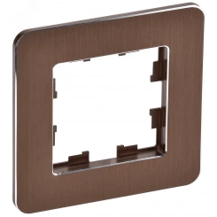 BRITE Рамка 1 пост РУ-1-1-Бр металл коричневый RE AL IEK