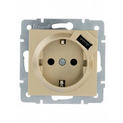 VESNA Розетка с/з + USB разъём золото VESNA Розетка с/з + USB разъём золото