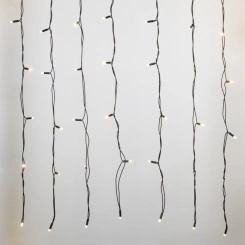 Занавес светодиодный с эффектом мерцания 3х2м Соединяемый 384 светодиода Теплый белый свет Провод черный ULD-C3020-384/TBK WARM WHITE IP67 TM Uniel