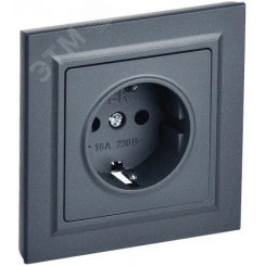 BRITE Розетка 1 пост с заземлением с защитными шторками 16А в сборе РСР14-1-0-БрМ маренго IEK BRITE Розетка 1 пост с заземлением с защитными шторками 16А в сборе РСР14-1-0-БрМ маренго IEK