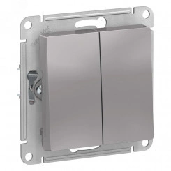 ATLASDESIGN AQUA выключатель двухклавишный, IP44, сх.5, 10АХ, механизм, АЛЮМИНИЙ ATLASDESIGN AQUA выключатель двухклавишный, IP44, сх.5, 10АХ, механизм, АЛЮМИНИЙ