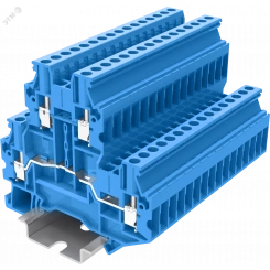 Клемма TU 2-уровневая винтовая, сечение 2,5 мм. кв., синяя
