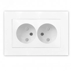 Розетка двухместная UNIVersal серия Афина б/з, с/у, з/ш, 16А, 220В, белая (еврослот), механизм Розетка двухместная UNIVersal серия Афина б/з, с/у, з/ш, 16А, 220В, белая (еврослот), механизм