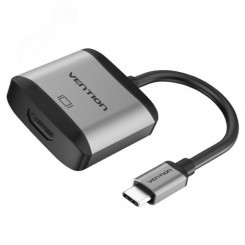 Конвертер мультимедиа USB Type C M на HDMI F, 0.15 м., серый