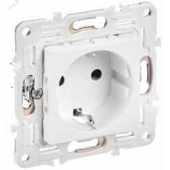 SKANDY Розетка с заземлением с защитными шторками 16А безвинтовое крепление SK-R06W арктический белый IEK SKANDY Розетка с заземлением с защитными шторками 16А безвинтовое крепление SK-R06W арктический белый IEK