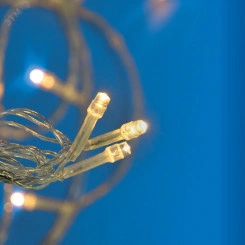 Бахрома светодиодная с эффектом мерцания 12м Соединяемая 195 светодиодов ULD-B12006-195/TTK WARM WHITE IP44  Теплый белый свет Провод прозрачный