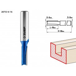 Фреза пазовая прямая 6x16мм, хвостовик 8мм Фреза пазовая прямая 6x16мм, хвостовик 8мм