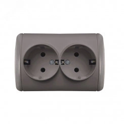 Клио розетка двухместная Клио, IP44, с/з, о/у, 16А, 220В, серый (еврослот) Клио розетка двухместная Клио, IP44, с/з, о/у, 16А, 220В, серый (еврослот)