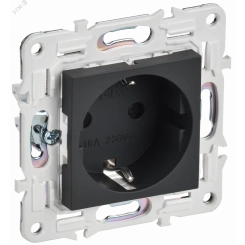 SKANDY Розетка с заземлением с защитными шторками 16А безвинтовое крепление SK-R06G графит IEK SKANDY Розетка с заземлением с защитными шторками 16А безвинтовое крепление SK-R06G графит IEK