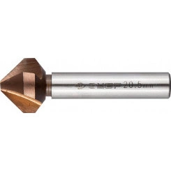 Зенкер конусный, d 20,5x63мм, кобальтовое покрытие, для раззенковки М10, кобальт, Профессионал Зенкер конусный, d 20,5x63мм, кобальтовое покрытие, для раззенковки М10, кобальт, Профессионал