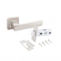 Комплект ручек и защелка АЛЛЮР АРТ КОЛОМБО SN+L45-8 SN (2380/S45) мат.никель Комплект ручек и защелка АЛЛЮР АРТ КОЛОМБО SN+L45-8 SN (2380/S45) мат.никель