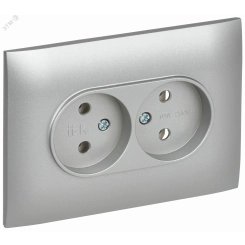 SKANDY Розетка 2-местная без заземления без защитных шторок 10А в сборе SK-R10S серебряный IEK SKANDY Розетка 2-местная без заземления без защитных шторок 10А в сборе SK-R10S серебряный IEK