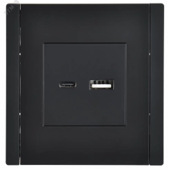 FORTE&PIANO Розетка USB A+C 3,1А FP150 черный IEK