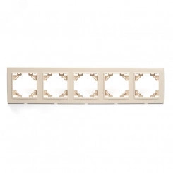 Рамка пятиместная горизонтальная, Эрна, слоновая кость Stekker