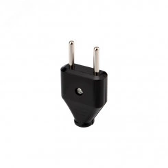 Вилка прямая без з/к 6А плоская черная REXANT Вилка прямая без з/к 6А плоская черная REXANT