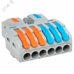 Строительно-монтажная клемма СМК 222-426 разветвительная 6 выходов 0,08-4 мм2 EKF Строительно-монтажная клемма СМК 222-426 разветвительная 6 выходов 0,08-4 мм2 EKF