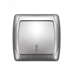 Маргарита выключатель проходной одноклавишный с/у, 10А, 220В, серебро (еврослот) Маргарита выключатель проходной одноклавишный с/у, 10А, 220В, серебро (еврослот)