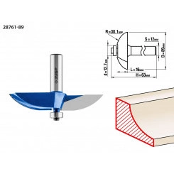 Фреза фигирейная №2 89x16мм, радиус 38.1мм Фреза фигирейная №2 89x16мм, радиус 38.1мм