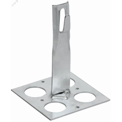 Держатель проводника круглого 6-8мм для плоской кровли h=90мм оцинкованная сталь IEK Держатель проводника круглого 6-8мм для плоской кровли h=90мм оцинкованная сталь IEK