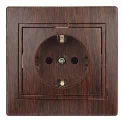 Розетка 2P+E Schuko, 16А-250В, СУ, Plano, венге, 1-202-10 Розетка 2P+E Schuko, 16А-250В, СУ, Plano, венге, 1-202-10